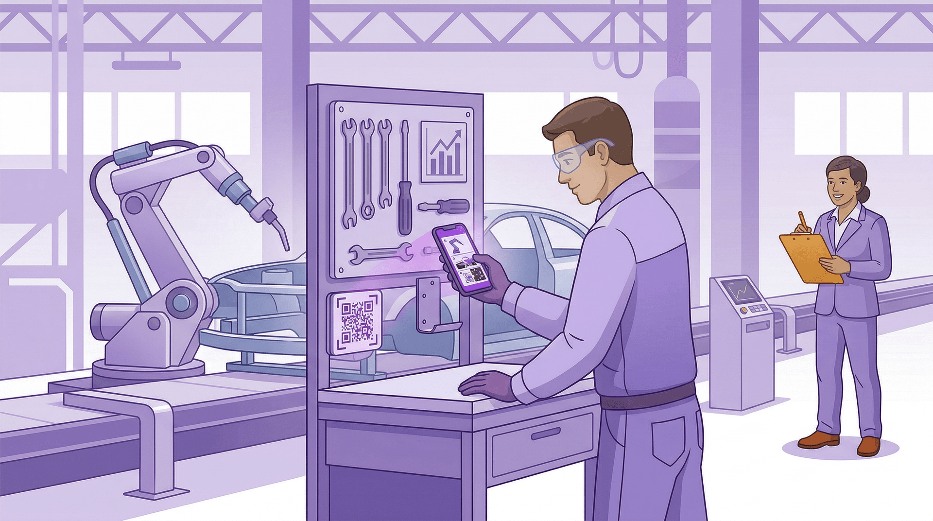 IATF 16949 visuelle Arbeitsanweisung: QR-Code-basierte SOP direkt an der Produktionslinie eines Automotive-Zulieferers