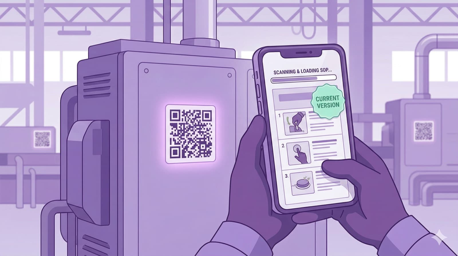 QR-code-based work instructions: SOPs at the machine